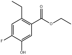 Ethyl 2-ethyl-4-fluoro-5-hydroxybenzoate 结构式