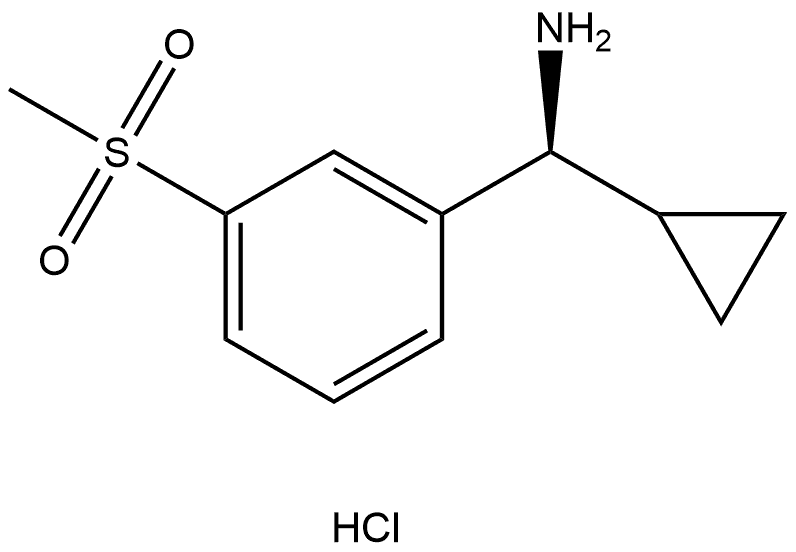 (S)-cyclopropyl(3-(methylsulfonyl)phenyl)methanamine hydrochloride 结构式