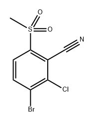 3-bromo-2-chloro-6-(methylsulfonyl)benzonitrile Structure