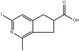 3-Iodo-1-methyl-6,7-dihydro-5H-cyclopenta[c]pyridine-6-carboxylic acid Structure