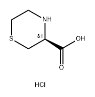 3-Thiomorpholinecarboxylic acid, hydrochloride (1:1), (3S)- Structure