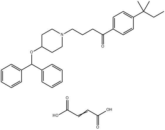 1-Butanone, 1-[4-(1,1-dimethylpropyl)phenyl]-4-[4-(diphenylmethoxy)-1-piperidinyl]-, 2-butenedioate (1:1) Struktur