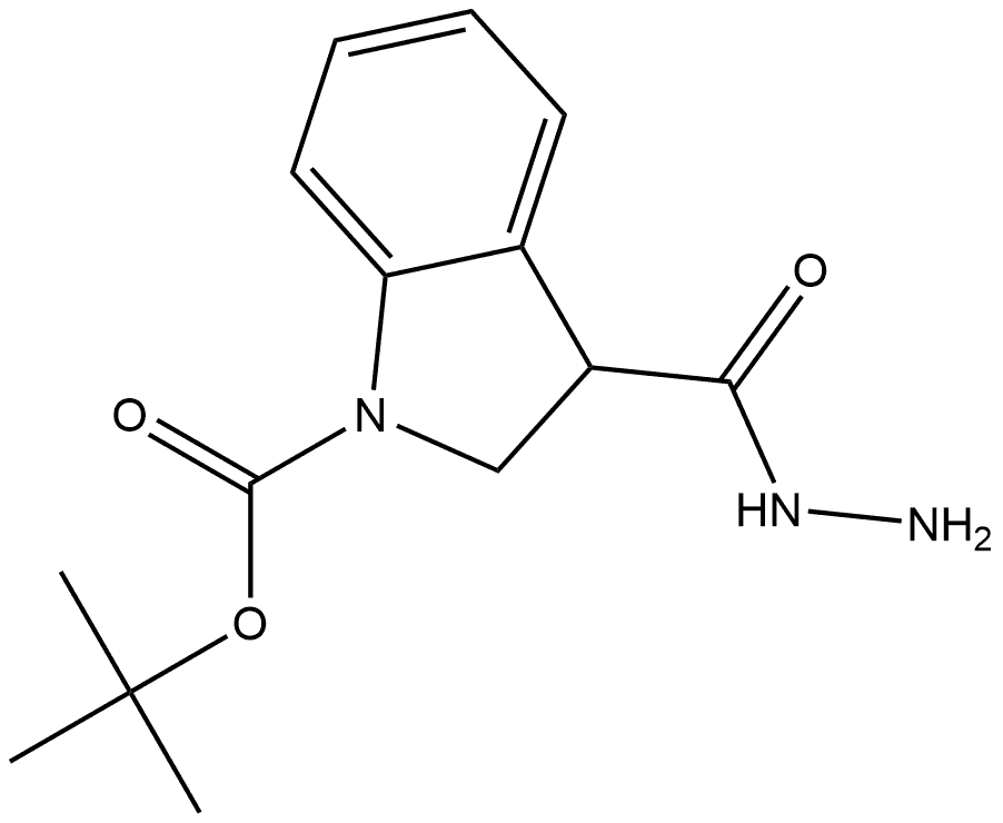 tert-butyl 3-(hydrazinecarbonyl)indoline-1-carboxylate 结构式