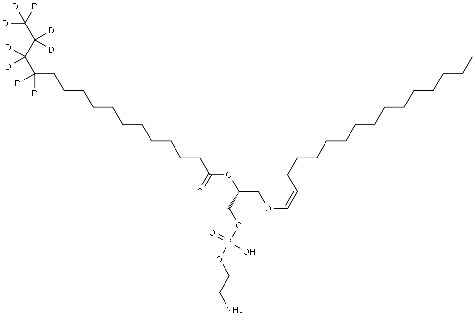 1-1(Z)-Hexadecenyl-2-Palmitoyl-d9-sn-glycero-3-PE Structure