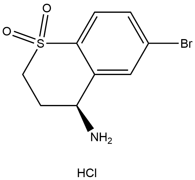 (S)-4-amino-6-bromothiochromane 1,1-dioxide hydrochloride Structure