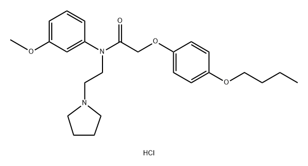 Acetamide, N-(m-anisyl)-2-(p-butoxyphenoxy)-N-(2-(1-pyrrolidinyl)ethyl)-, hydrochloride Structure