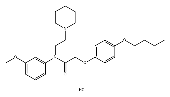 Acetamide, N-(m-anisyl)-2-(p-butoxyphenoxy)-N-(2-piperidinoethyl)-, hydrochloride Structure
