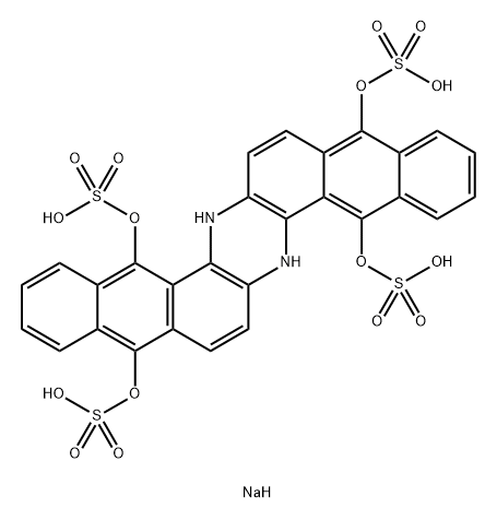 5,9,14,18-Anthrazinetetrol, 6,15-dihydro-, tetrakis(hydrogen sulfate) (ester), tetrasodium salt Structure