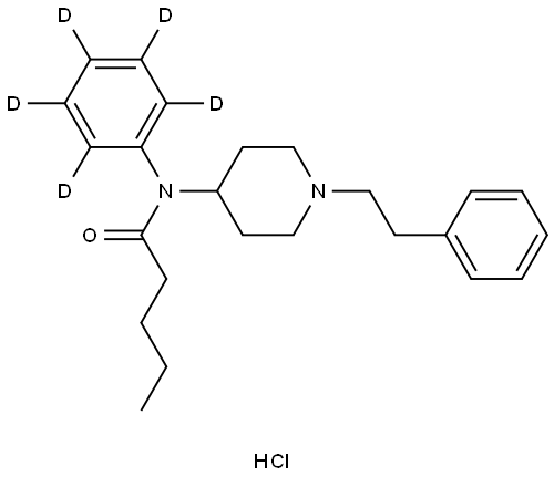 N-phenyl-d5-N-[1-(2-phenylethyl)-4-piperidinyl]-pentanamide,monohydrochloride Structure