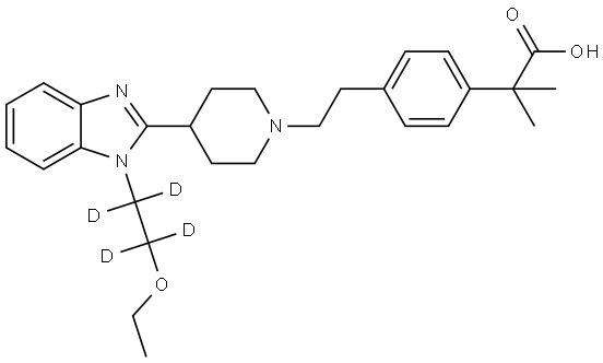 2-Methyl-2-[4-[2-[4-[1-(1,1,2,2-tetradeuterio-2-ethoxyethyl)benzimidazol-2-yl]piperidin-1-yl]ethyl]phenyl]propanoic acid|比拉斯汀-D4