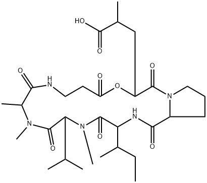 3-(1-Carboxyethyl)cyclo[D-Lac-L-Pro-L-Ile-N-methyl-L-Val-N-methyl-L-Ala-βAla-] Structure
