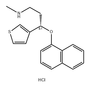 3-Thiophenepropanamine, N-methyl-γ-(1-naphthalenyloxy)-, hydrochloride (1:1), (γS)- Struktur