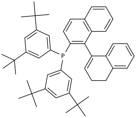 (R)-Bis(3,5-di-tert-butylphenyl)(3',4'-dihydro-[1,1'-binaphthalen]-2-yl)phosphane Struktur
