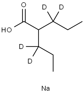 2-(propyl-1,1-d2)-pentanoic-3,3-d2acid,monosodiumsalt Structure