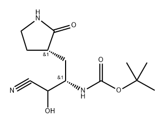 (3S)-3-(BOC-氨基)-2-羟基-4-[(S)-2-氧代-3-吡咯烷基]丁腈, 2755780-15-3, 结构式