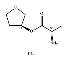 (S)-(S)-四氢呋喃-3-基2-氨基丙酸酯盐酸盐 结构式