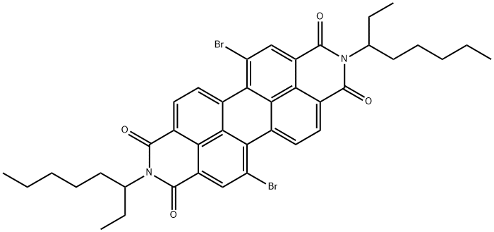 N,N′-bis(ethylhexyl)-1,7-dibromo-3,4:9,10-perylenetetracarboxylic diimide Struktur