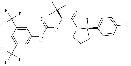 INDEX NAME NOT YET ASSIGNED|1-(3,5-双(三氟甲基)苯基)-3-((S)-1-((R)-2-(4-氯苯基)-2-甲基吡咯烷-1-基)-3,3-二甲基-1-氧代丁-2-基)硫脲