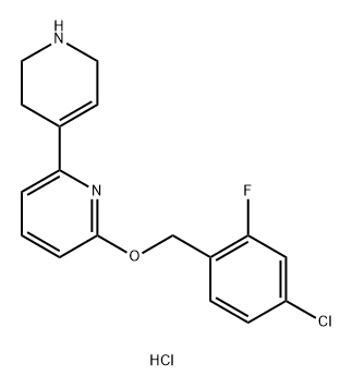 6-[(4-氯-2-氟苄基)氧基]-1',2',3',6'-四氢-2,4'-联吡啶盐酸盐 结构式