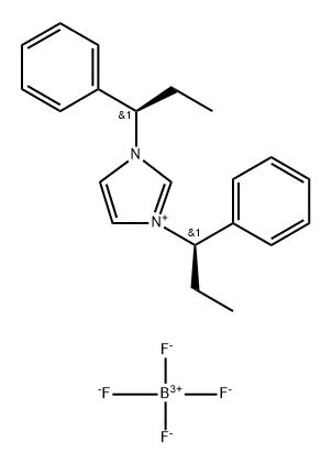 1,3-双((R)-1-苯基丙基)-1H-咪唑-3-鎓四氟硼酸盐, 2757082-93-0, 结构式