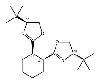 (1R,2R)-1,2-双((S)-4-(叔丁基)-4,5-二氢恶唑-2-基)环己烷 结构式