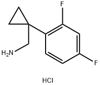 Cyclopropanemethanamine, 1-(2,4-difluorophenyl)-, hydrochloride (1:1) 结构式