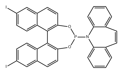 5-((11BR)-9,14-二碘二萘并[2,1-D:1',2'-F][1,3,2]二氧磷杂环庚-4-基)-5H-二苯并[B,F]氮杂卓 结构式