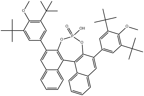 Dinaphtho[2,1-d:1',2'-f][1,3,2]dioxaphosphepin, 2,6-bis[3,5-bis(1,1-dimethylethyl)-4-methoxyphenyl]-4-hydroxy-, 4-oxide, (11bS)- Structure