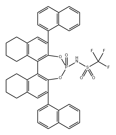 (11BS)-N-(2,6-二(萘-1-基)-4-氧化-8,9,10,11,12,13,14,15-八氢二萘并[2,1-D:1',2'-F][1,3,2]二氧杂磷杂环庚-4-基)-1,1,1-三氟甲磺酰胺 结构式