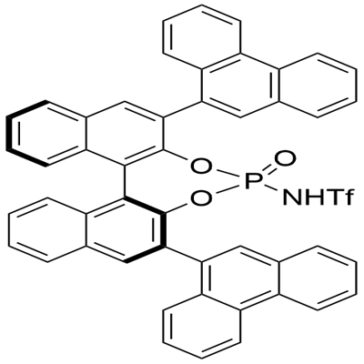 (11BS)-1,1,1-trifluoro-N-(4-oxido-2,6-di(phenanthren-9-yl)-8,9,10,11,12,13,14,15-octahydrodinaphtho[2,1-d:1',2'-f][1,3,2]dioxaphosphepin-4-yl)methanesulfonamide Struktur