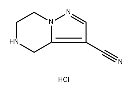 4,5,6,7-四氢吡唑[1,5-A]吡嗪-3-腈盐酸盐, 2758001-74-8, 结构式