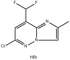 6-氯-8-(二氟甲基)-2-甲基咪唑并[1,2-B]哒嗪氢溴酸盐 结构式