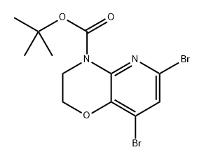 6,8-二溴-2H-吡啶并[3,2-B][1,4]噁嗪-4(3H)-羧酸叔丁酯 结构式