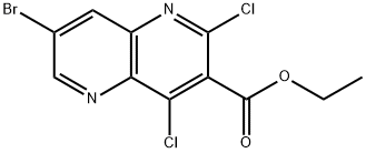 Ethyl 7-bromo-2,4-dichloro-1,5-naphthyridine-3-carboxylate Struktur