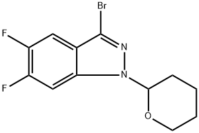 3-Bromo-5,6-difluoro-1-(tetrahydro-2H-pyran-2-yl)-1H-indazole Struktur