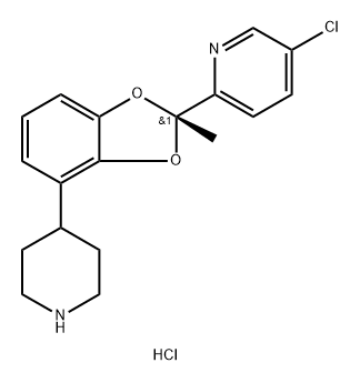 Pyridine, 5-chloro-2-[(2S)-2-methyl-4-(4-piperidinyl)-1,3-benzodioxol-2-yl]-, hydrochloride (1:1) Structure