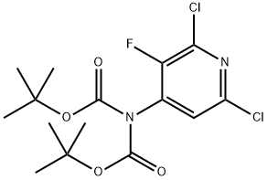 Imidodicarbonic acid, 2-(2,6-dichloro-3-fluoro-4-pyridinyl)-, 1,3-bis(1,1-dimethylethyl) ester Struktur