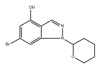 6-溴-1-(四氢-2H-吡喃-2-基)-1H-吲唑-4-醇, 2763397-13-1, 结构式