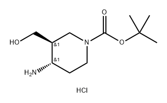 (3S,4S)-1-Boc-4-amino-3-hydroxymethyl-piperidine hydrochloride Structure