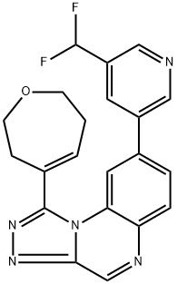 [1,2,4]Triazolo[4,3-a]quinoxaline, 8-[5-(difluoromethyl)-3-pyridinyl]-1-(2,3,6,7-tetrahydro-4-oxepinyl)- Structure