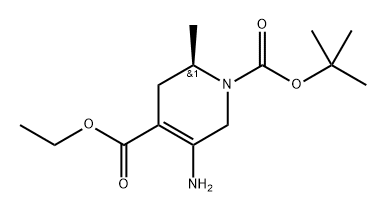 1-(叔丁基)4-乙基(R)-5-氨基-2-甲基-3,6-二氢吡啶-1,4(2H)-二羧酸酯, 2764670-75-7, 结构式
