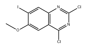 2,4-二氯-7-碘-6-甲氧基喹唑啉 结构式