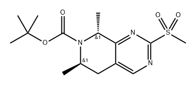 (6R,8R)-6,8-二甲基-2-(甲基磺酰基)-5,8-二氢吡啶并[3,4-D]嘧啶-7(6H)-羧酸叔丁酯 结构式