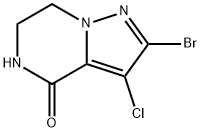 2-溴-3-氯-6,7-二氢吡唑并[1,5-A]吡嗪-4(5H)-酮, 2766230-77-5, 结构式