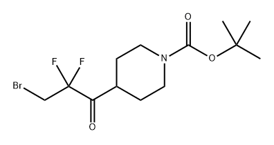 4-(3-溴-2,2-二氟丙酰基)哌啶-1-羧酸叔丁酯 结构式