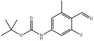 (3-氟-4-甲酰基-5-甲基苯基)氨基甲酸叔丁酯, 2767328-76-5, 结构式