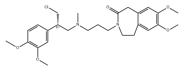 2H-3-Benzazepin-2-one, 3-[3-[[(2S)-3-chloro-2-(3,4-dimethoxyphenyl)propyl]methylamino]propyl]-1,3,4,5-tetrahydro-7,8-dimethoxy- Structure