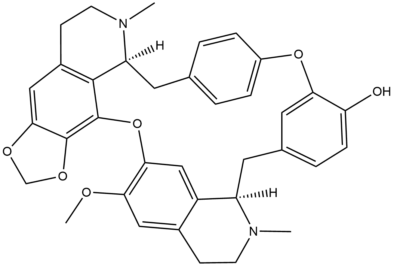 1H-4,6:16,19-Dietheno-21,25-metheno-12H-[1,3]dioxolo[4,5-g]pyrido[2',3':17,18][1,10]dioxacycloeicosino[2,3,4-ij]isoquinolin-22-ol, 2,3,13,14,14a,15,26,26a-octahydro-30-methoxy-1,14-dimethyl-, (14aS,26aR)- 结构式