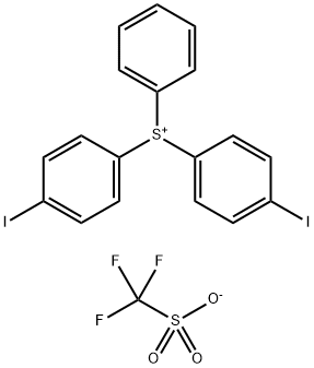 双(4-碘苯基)]苯基锍三氟甲磺酸盐 结构式
