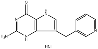 4H-Pyrrolo[3,2-d]pyrimidin-4-one, 2-amino-3,5-dihydro-7-(3-pyridinylmethyl)-, hydrochloride (1:2) Structure